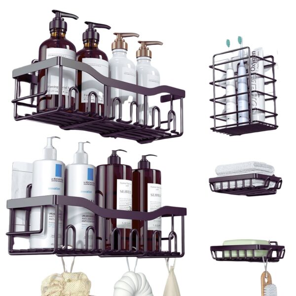 Adhesive Shower Caddy, No Drilling Shelves for Bathroom Storage & Home Decor