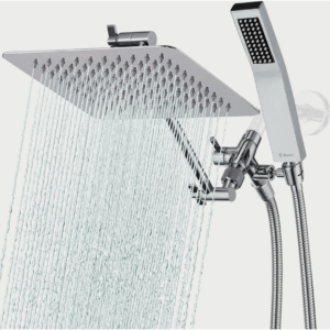 G-Promise All Metal 8 Inch Dual Square Shower Head with Handheld Spray Combo