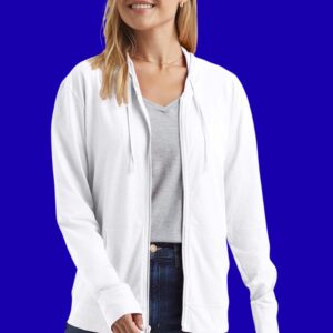 Hanes Women’s Slub Knit Full-Zip Hoodie, Textured Cotton Zip-Up T-Shirt Hoodie for Women